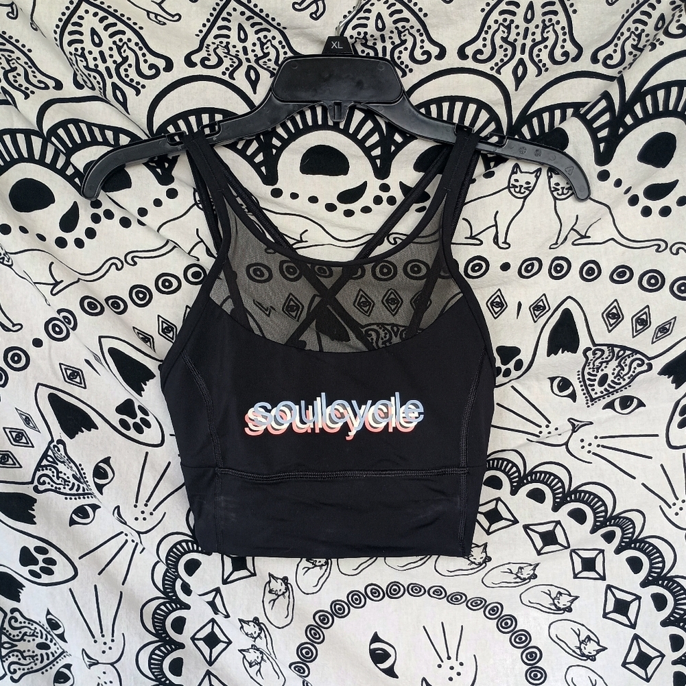 Lululemon X SoulCycle Black Mesh Sports Bra‎